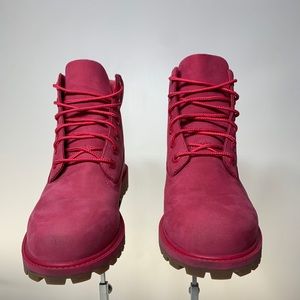 Pink women’s Timberlands